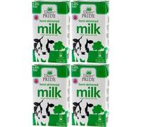 Dairy Pride Semi Skimmed Long Life UHT Milk 1 Litre Pack Of 4 With Welari Thank You Card | (4 Pack) (4 x 1 Litre)