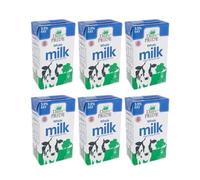 Dairy Pride UHT Whole Milk 1L Pack of 6 Full Fat 3.5% Long Shelf Life Calcium Dairy Drink Multipack Catering Hospitality Office Pantry Drink with Welari Thank You Card | (6pack) (6L)