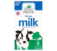 Dairy Pride Whole Milk Longer Lasting UHT Milk 1 Litre 1Ltr × 12 × 1