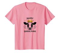 Dairy Queen/King Cow Royalty Funny Farm Humor T-Shirt, Kids, Pink, 3 Years