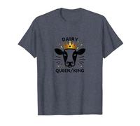 Dairy Queen/King Cow Royalty Funny Farm Humor T-Shirt, Men, Heather Blue, XXL