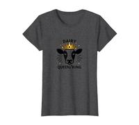 Dairy Queen/King Cow Royalty Funny Farm Humor T-Shirt, Women, Dark Heather Grey, S