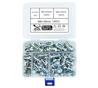 DAIRYCOF Hollow Metal Petal Jack Nuts 60Pcs M4/5/6/8mm for Cavity Wall-Hollow Wall Anchors Door Fixings Expension Nuts for Plasterboard Iron Sheet Wooden Board