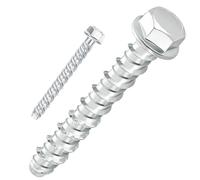 DAIRYCOF M10x120mm Concrete Screws, 20 Pack Flange Hex Head Concrete Bolts 120mm - Zinc Plated Steel M10 Self-Tapping Masonry Screws for Brick Wall, Outdoor Use in Decking, Fencing, Wood, Stone