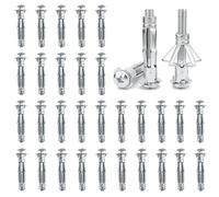 DAIRYCOF M6×37 Hollow Wall Anchors 30Pcs Plasterboard fixings,Heavy Duty Metal Hollow Wall Anchors for Plasterboard, Tiles & Partitions - Fix Curtain Rails, Shelves, Light Fittings