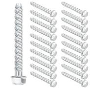 DAIRYCOF M6x75mm Concrete Screws, 20 Pack Flange Hex Head Concrete Bolts 75mm - Zinc Plated Steel M6 Self-Tapping Masonry Screws for Brick Wall, Outdoor Use in Decking, Fencing, Wood, Stone