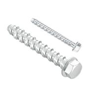 DAIRYCOF M8x60mm Concrete Screws, 20 Pack Flange Hex Head Concrete Bolts 60mm - Zinc Plated Steel M8 Self-Tapping Masonry Screws for Brick Wall, Outdoor Use in Decking, Fencing, Wood, Stone
