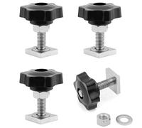 DAIRYCOF T Track Bolts 4 PCS Roof Rack Bolts M6 x 35 mm with Thumb Screws m6 with nut Washer 20x20×4mm Square Sliding Blocks for roof Rack Rail Carrier (4, M6×35mm)