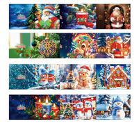 DairyDing 12 Packs DIY 5D Diamond Painting Christmas Cards Kits for Adults Xmas Santa Claus Animals Diamond Art Greeting Cards Art Craft Gifts for Christmas Family and Friends