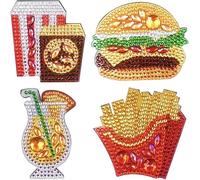DairyDing 4PCS DIY Diamond Painting Refrigerator Magnets Kits Full Drill Special Shaped Love Heart Diamond Art Fridge Magnet for Home Office Refrigerator Whiteboard Decoration Gift