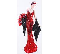 DairyDing 5D Diamond Art Painting Kit - Full Round Drill, DIY Crystal Rhinestone Embroidery Paint, Lady Fashion Theme, Adults & Kids, 12 x 24 inch (Red-Black)