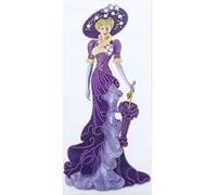 DairyDing 5D Diamond Art Painting Kits Dress Lady Full Round Drill Elegant Lady Diamond Art Painting Gem Art Craft for Home Wall Decor Gift Adults and Kids 12 x 24 inch (Dark Purple), Clear,Purple