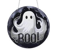DairyDing DIY 5D Double Sided Spooky Diamond Painting Hanging Sign Wall Art Sign Halloween Diamond Art Kits Adults Suncatcher Window Hanging Ornament Window Pendants for Home Garden Wall Door