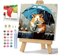 Daisen Art Paint by Numbers Kit - Animal Theme, Acrylic Paints, 20 x 20 cm, Ages 5-12, Not Foldable