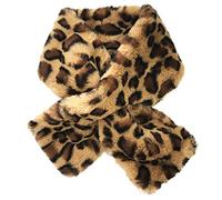 DAISHIAO 12x80cm Women's Winter Fake Faux Fur Leopard Print Scarf Wrap Collar