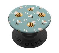 Daisies and Bees Cute Flower & Bee Pattern PopSockets Adhesive PopGrip