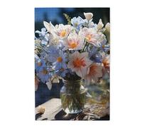 Daisies and iris Flowers Puzzles 1000 Pieces Personalized Jigsaw Puzzles Wooden Photo Puzzle for Adults Family Picture Puzzle Gifts for Wedding Birthday Valentine's Day Gifts(29.5" x 19.7")