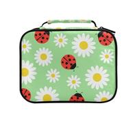 Daisies and Ladybugs Colored Pencil Bag Large Capacity Pencil Case for Colouring Pencils Pen Bag Marker Organizer