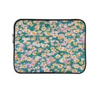 Daisies Dark Green Waterproof Laptop Sleeves 14-16 Inch Padded Quilted Laptop Protector Bag Notebook Case