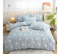 Daisies Duvet Cover Sets Light Blue Double Bedding Set with Zipper Closure, Soft Microfiber Quilt Cover with 2 Pillowcases 50x75cm QF328