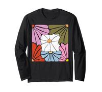 Daisies Flowers Vintage Minimalist Retro Floral Long Sleeve T-Shirt