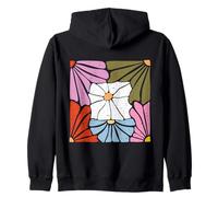Daisies Flowers Vintage Minimalist Retro Floral Zip Hoodie