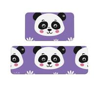 Daisies Giant Panda Love Rug Cushioned Kitchen Rugs Sets Of 2 Comfort Standing Mat For Home Decor Sink,Kitchen Mats For Floor Non Slip Washable ，Laundr 17"X47"+17"X30"