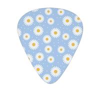 Daisies On A Blue,12 Pcs Guitar Pick,3 Different Thickness Plectrums for Acoustic Guitar Bass Ukulele (0.46mm 0.96mm 0.71mm)