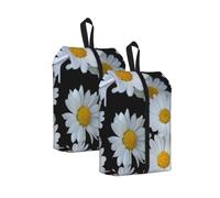 Daisies White Print Unisex Travel Shoe Storage Bag Camping Lightweight Portable Organizer Pouch