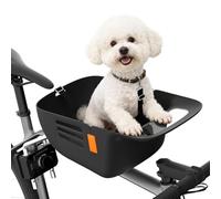 DAISTERN Dog Basket Front Bicycle up to 12 kg, Dog Bicycle Basket with Robust Secure Base Plate, Waterproof Scratch-Resistant Nylon Seat Cushion and Coated Metal Clasp for Small and Medium Dogs