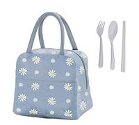 Daisy 1 Piece Portable Lunch Warmer - Insulated Lunch Bag with 1 Set of Forks/Spoons/Chopsticks, Leak Proof, Perfect for Camping, Travel, Work