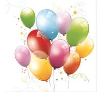 Daisy 3-Ply Birthday Party Tissue Paper Napkins Serviettes for Decoupage Lunch 33cm x 33cm - Pack of 20 (Birthday Balloons)