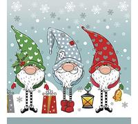 DAISY 3-Ply Children Theme Xmas Decoupage Tissue Paper Napkins Decorative Christmas Serviettes 33cm x 33cm - Pack of 20 (Funny Gnomes)