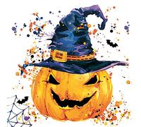 DAISY 3-Ply Halloween Theme Decoupage Serviettes Tissue Paper Napkins Serviettes 33cm x 33cm - Pack of 20 (Creepy Pumpkin with Splashes), Orange