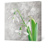Daisy 3-Ply Spring Flowers Tissue Paper Napkins Serviettes for Decoupage Lunch 33cm x 33cm - Pack of 20 (Delicate Snowdrops on Concrete)