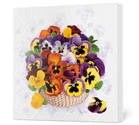 Daisy 3-Ply Spring Flowers Tissue Paper Napkins Serviettes for Decoupage Lunch 33cm x 33cm - Pack of 20 (Colourful Pansies)