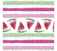 DAISY 3-Ply Tropical Flowers Tissue Paper Napkins Serviettes for Decoupage Lunch 33cm x 33cm - Pack of 20 (Watermelon with Stripes)