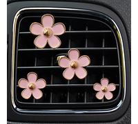 Daisy Air Vent Clips, 4 Pcs Cute Flower Car Air Conditioning Outlet Clip Auto Air Freshener Clip Inter Decor Accessories for Women (Pink)