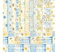 Daisy and Bee Scrapbook Papers, 24 Sheets 6x6 Inch Vintage Floral Patterned Papers for Scrapbooking, Card Making, and Decoupage, Premium Craft Paper & Decoupage Paper Sheets