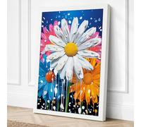 Daisy and Friends Botanical Canvas Wall Art Print 36x24 Inch