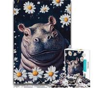 Daisy And Hippo Jigsaw Puzzles for Teenagers 1000 Piece Puzzle,Educational Games Wall Decoration Unique Birthday And Xmas Gifts (38x26cm)