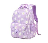 Daisy Backpack for Girls | Daisy Print Girls Backpack for Elementary Secondary School Bags | C01-Purple