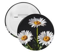 Daisy Badge Metal Round Pins, Lightweight Brooch for Backpack, Fashion Button Pins Badge for Shirts, Jackets, Shawl Coat, Unisex, 20PCS, Tinplate, metal round pins