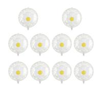 Daisy Balloons - 10pcs Double Transparent Bubble Aluminium Flower Decorations for Birthday Party, Wedding and Celebrations