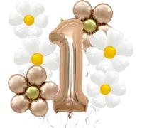 Daisy Balloons Groovy One Birthday Decorations - 40 Inch Champagne Gold Number 1 Balloons - Daisys Balloon for Daisy First Birthdays Decoration - One Groovy Baby Birthday Decorations