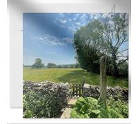 Daisy & Bee - Grassington Ramble Open Greetings Card - Stunning Countryside Landscape Photo Design - Blank Inside For Your Own Message - 15cm x 15cm