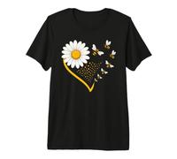 Daisy Bee Heart Flower Floral Premium T-Shirt