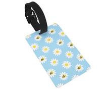 Daisy Bee Seamless Luggage Tags for Suitcases - Durable PVC ID Tags with Detachable Straps for Travel, Backpack, Golf Bag, Anti-Loss