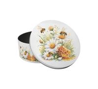 Daisy Bees Cake Tin - Small Kitchen Baking Storage Container, 18 x 7cm