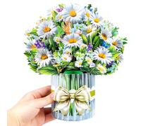 Daisy Big Pop Up 13 inch Paper Flower Bouquet Greeting Cards with Blank Note Card & Envelope, gift for celebrating Love, Holiday, Birthday, Anniversary, Mother's Day, Valentine's Day